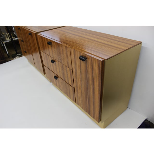 Zebra Wood and Brass Laminate Chairish