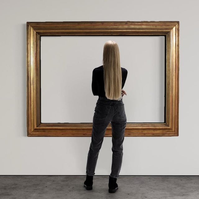 Vintage Italian Frame in Gilded Wood, 1950 For Sale - Image 10 of 14