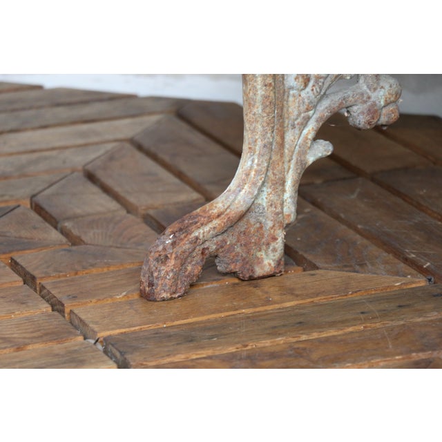 Antique White Pair of 19th Century Gothic Revival Cast Iron Garden Chairs For Sale - Image 8 of 18