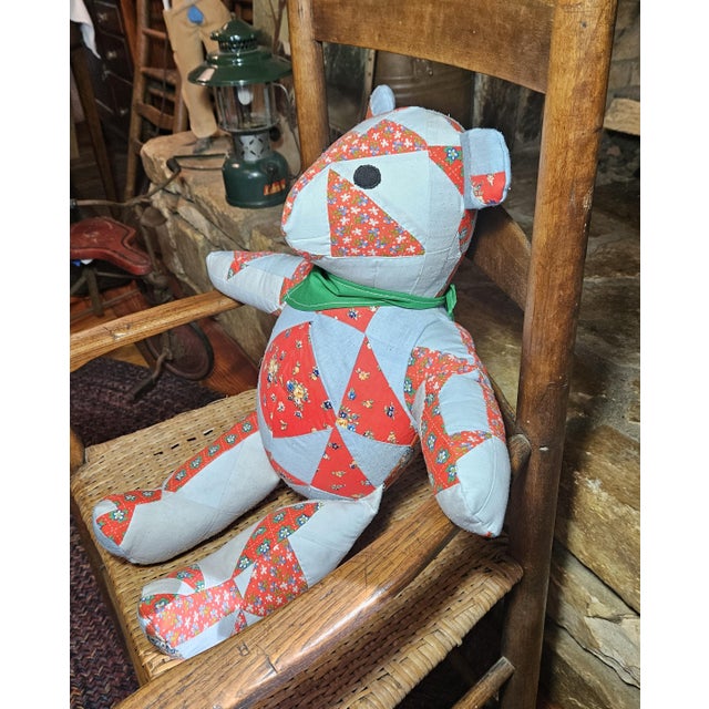 Farmhouse Vintage Quilted Bear For Sale - Image 3 of 12