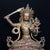 Beautiful solid bronze Manjushri Bodhisattva statue, the Bodhisattva of wisdom, seated in lotus position upon an ornate...