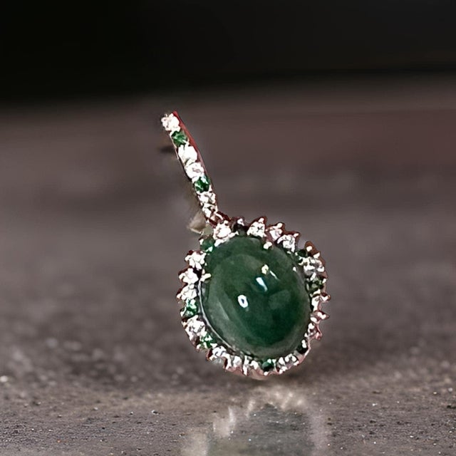 Garnet Tsavorite & Diamond Earrings 14k WG 22.44 TCW Certified For Sale - Image 12 of 13
