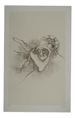 Fred Deux, Abstract Anatomy, Original Signed Engraving