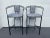Modern 1980s Post Modern Black Metal Curved Barstools - a Pair For Sale - Image 3 of 4