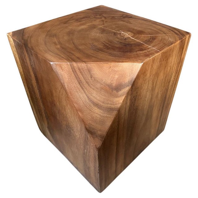 Solid reclaimed suar wood side table. Finished with a natural oil revealing the beautiful wood grain. Shown in natural....