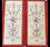 Beautiful pair of contemporary hand painted paper panels with rococo style floral urns and a striking red border. These...
