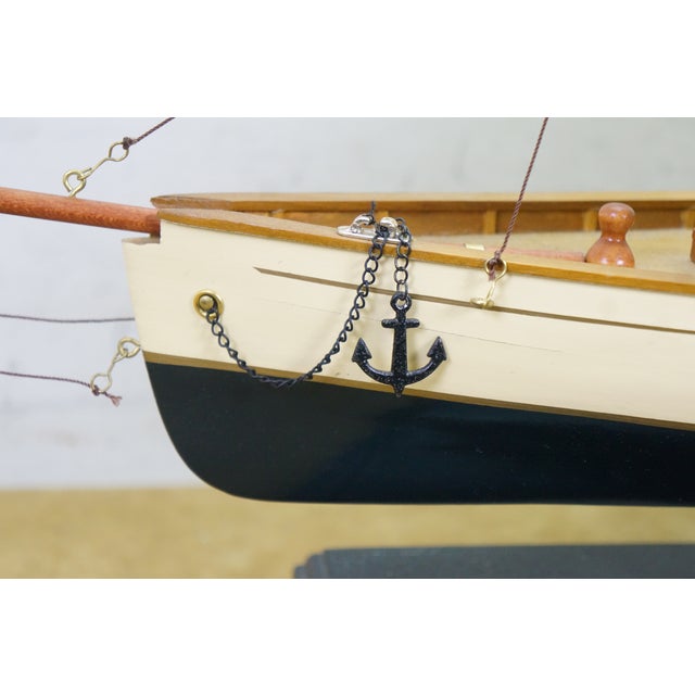 Vintage Nautical Maritime 1920s-1940s Yacht Boat Sailboat Model 36" For Sale - Image 10 of 18