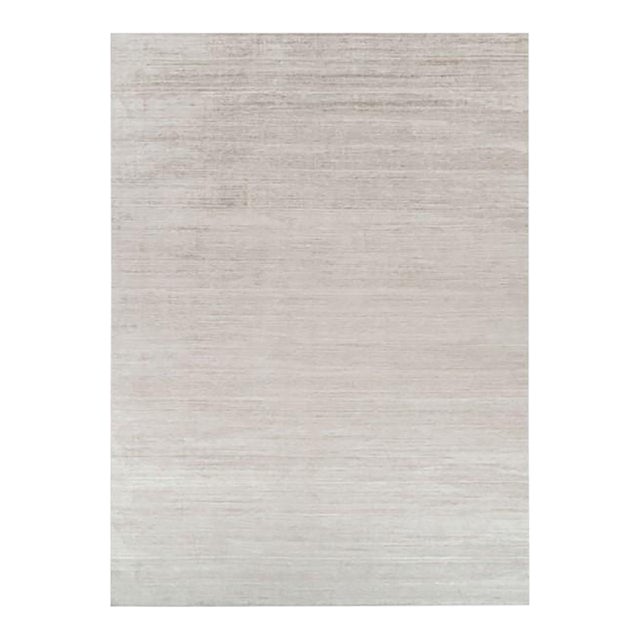 Rug & Kilim’s Oversized Textural Rug in Solid Taupe and White Tones and Striae - 13x18 For Sale