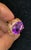 Art Deco Bochic “Orient” Natural Amethyst & Multi Sapphire Ring Set In 18K Solid Gold For Sale - Image 3 of 12
