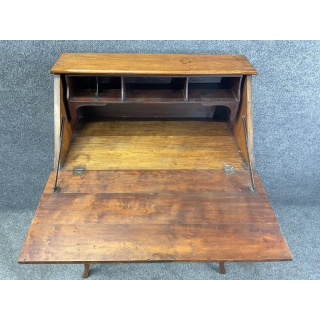 Late 19th Century Antique 19th Century French Secretary Desk | Hand-Carved Solid Wood Writing Desk For Sale - Image 5 of 8