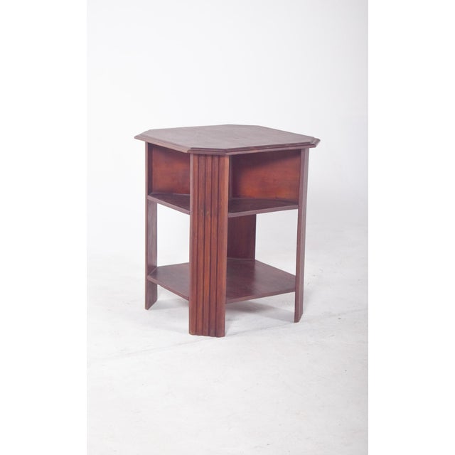 Art Deco Octagonal Side Table in Wood, 1920s For Sale - Image 3 of 11