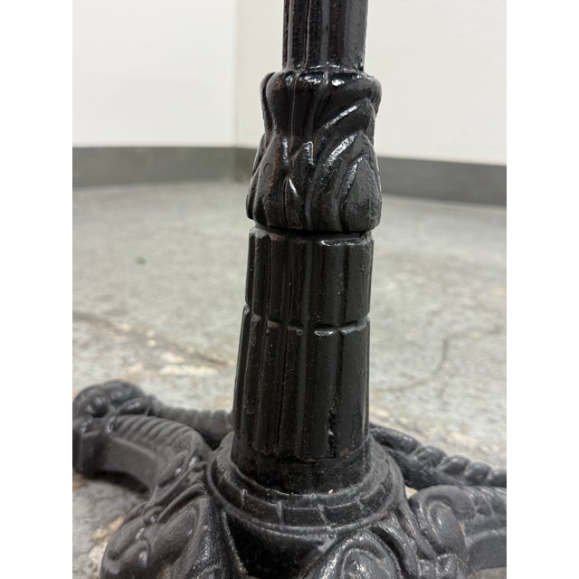 Charcoal Marble Top Industrial Cast Iron Bistro Table For Sale - Image 8 of 12