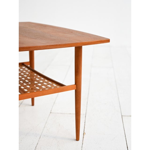 1960s Swedish Teak Coffee Table with Woven Top from Alberts Tibro, 1960s For Sale - Image 5 of 10