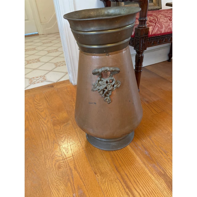 Beautiful rare antique umbrella stand! Excellent condition. Copper and brass.