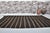 1950s Large Vintage Handwoven Kilim - Dark Brown & Off-White Striped Wool Area Rug For Sale - Image 5 of 8