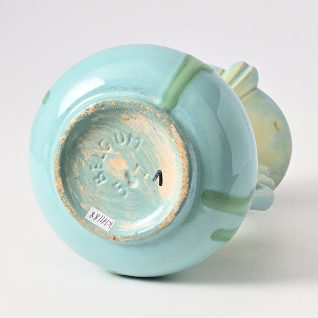 Ceramic Art Deco Drip Glaze Vase from Faiencerie Thulin, 1920s For Sale - Image 7 of 11