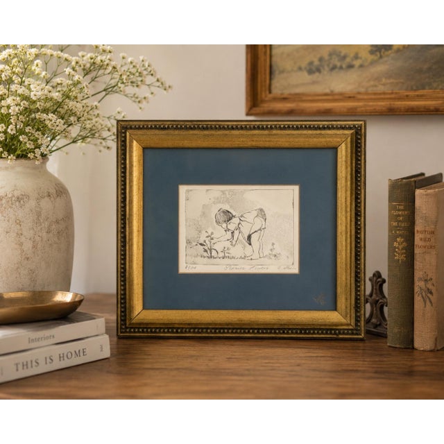 Printmaking Materials Late 20th Century L. Stein “Flower Picker” Signed Limited Edition Etching, 8/100 For Sale - Image 7 of 7