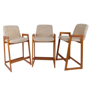 Danish Modern Tarm Stole Bar Stools - Set of 3 For Sale