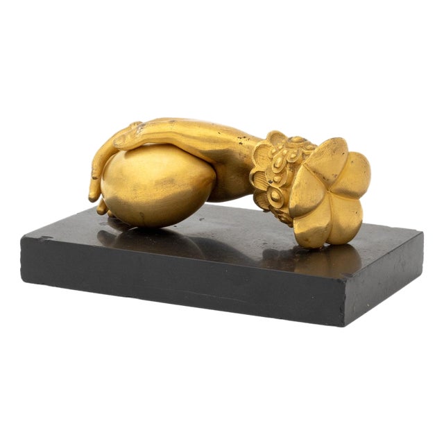 Victorian Hand Form Gilt Bronze Door Knocker For Sale
