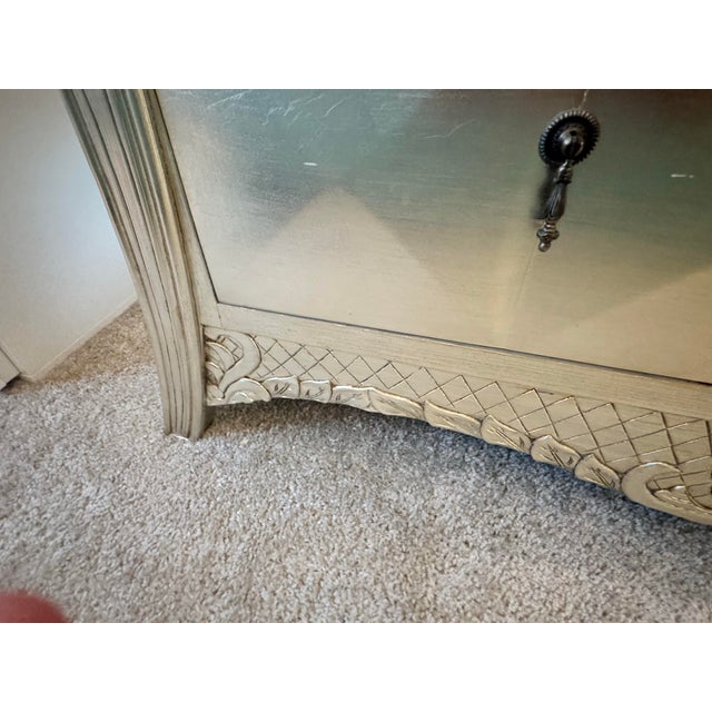 Hollywood Regency 1980s Silver Glam Dresser For Sale - Image 3 of 12