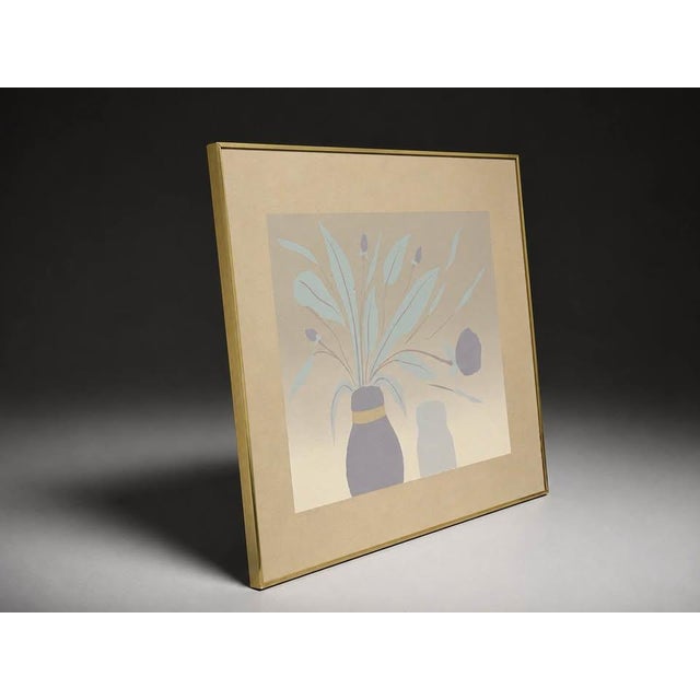 Vintage-Style Minimalist Botanical Wall Art in Gold Frame For Sale - Image 4 of 6