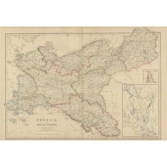 Antique Map of Prussia and Mecklenburg by W. G. Blackie, 1859 For Sale - Image 6 of 6