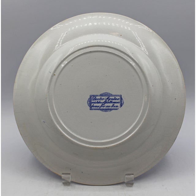Pre-1891 Dr. Syntax Blue & White Staffordshire Plates, Set of 6 For Sale In Raleigh - Image 6 of 14