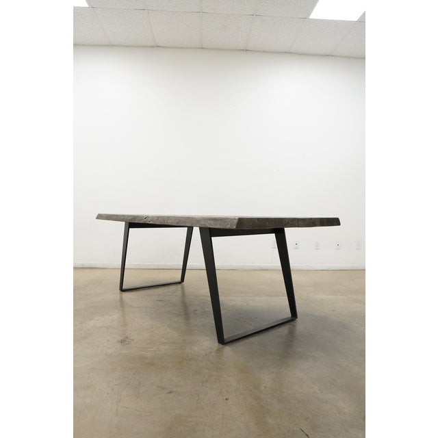 Crate & Barrel Yukon Weathered Grey Live Edge Solid Wood Dining Table For Sale In Austin - Image 6 of 11