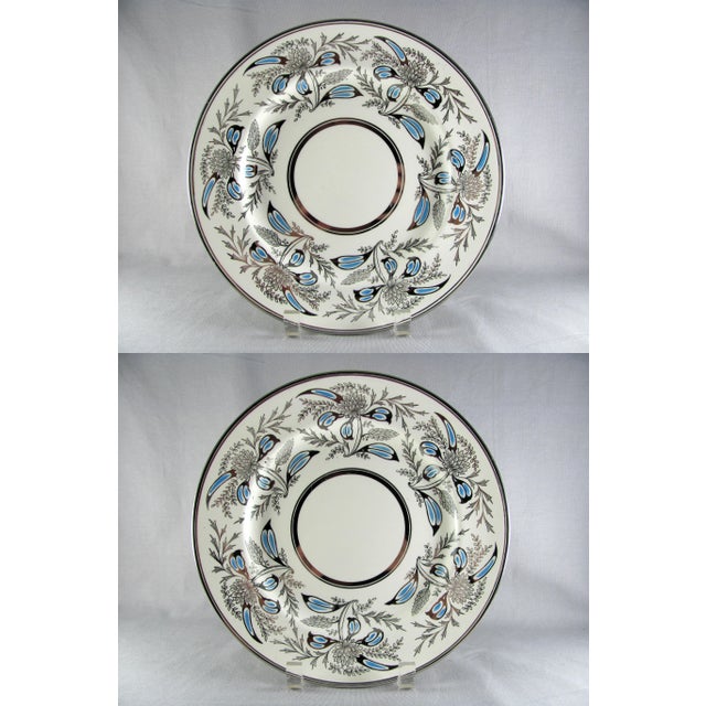 Johnson Brothers Art Deco Silver Blue Dinner Plates Set of 11 Chairish