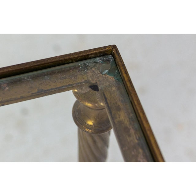 Mid-Century Glass and Gilt Brass Coffee Table with Twisted Legs, France, 1960 For Sale - Image 6 of 8