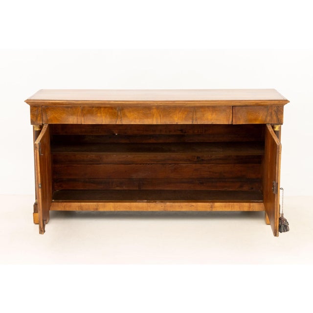 Late 19th Century Italian Empire Walnut Commode a Vantaux For Sale - Image 5 of 9
