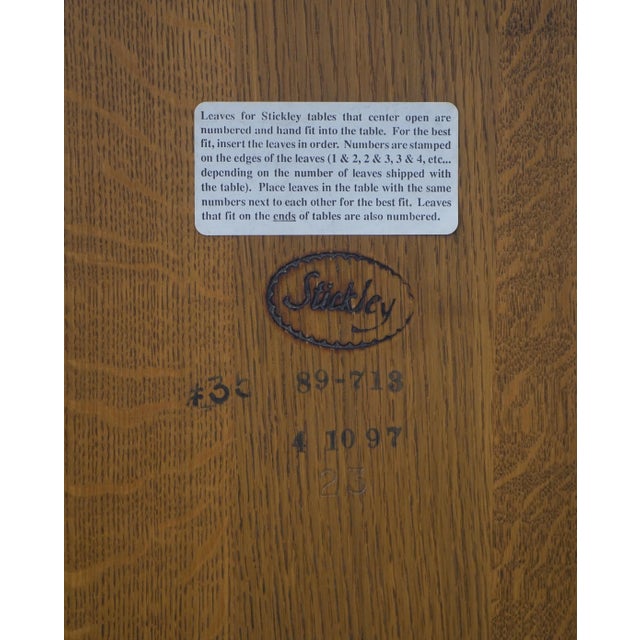 Stickley Round Mission Oak Dining Room Table For Sale - Image 18 of 18