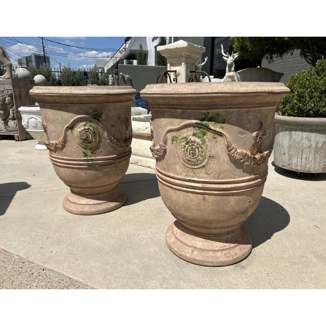 More information coming soon… Hand-thrown and patinated in the classic ways, this pair of French terracotta planters is...