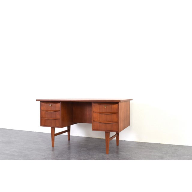 Mid-Century Modern Danish Teak Executive Desk, 1960s For Sale - Image 11 of 18