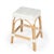 Robias 24.5 in. Seat Height Rectangular Rattan Backless Counter Stool with Footrest, Glossy White/ Natural Rattan Frame For Sale - Image 9 of 9