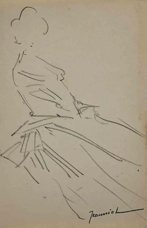 Pierre Georges Jeanniot, Figure, Pencil Drawing, Early 20th Century