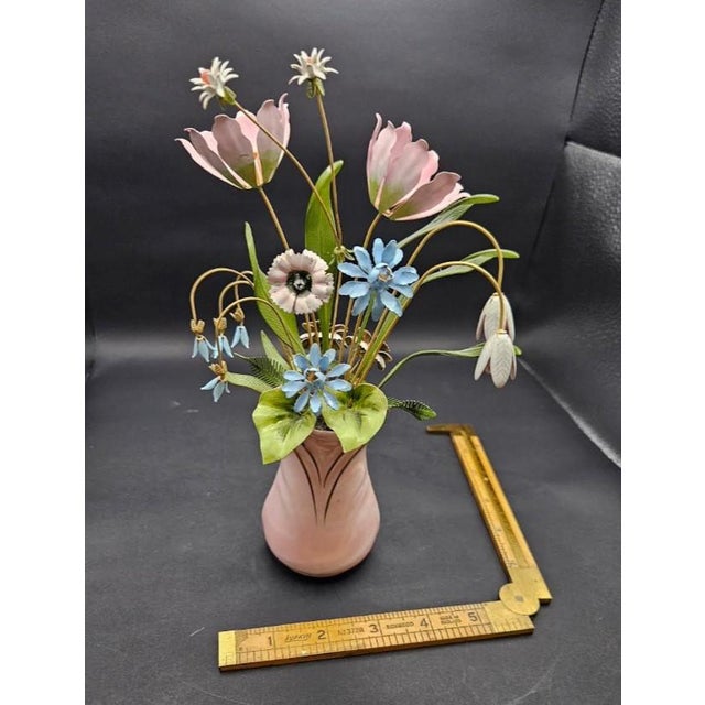 Victorian Vintage 1986 Imperial Palace Enameled Tole Flower Bouquet Igor Faberge Franklin Mint For Sale - Image 3 of 10