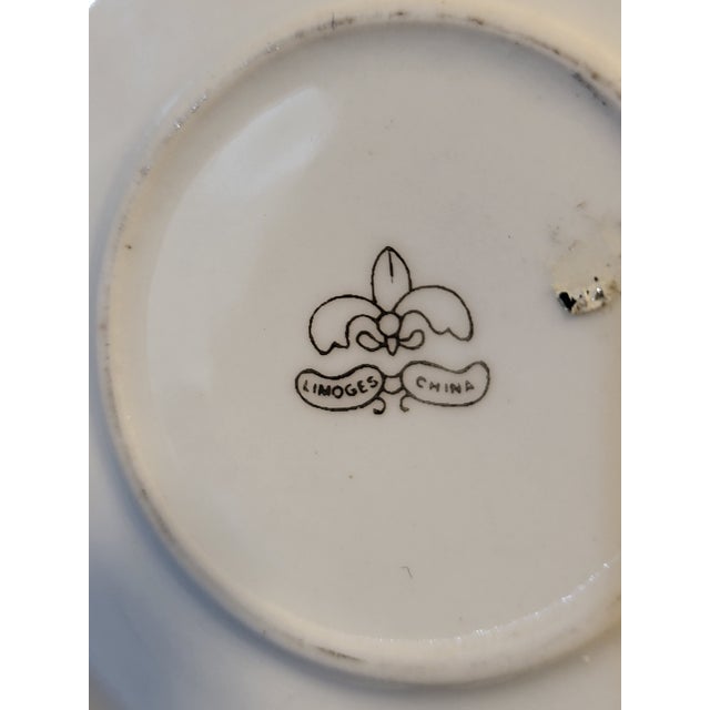 1960s Limoges Porcelain Hatpin Holder Gold Trim Floral Hand-Painted For Sale In San Francisco - Image 6 of 13