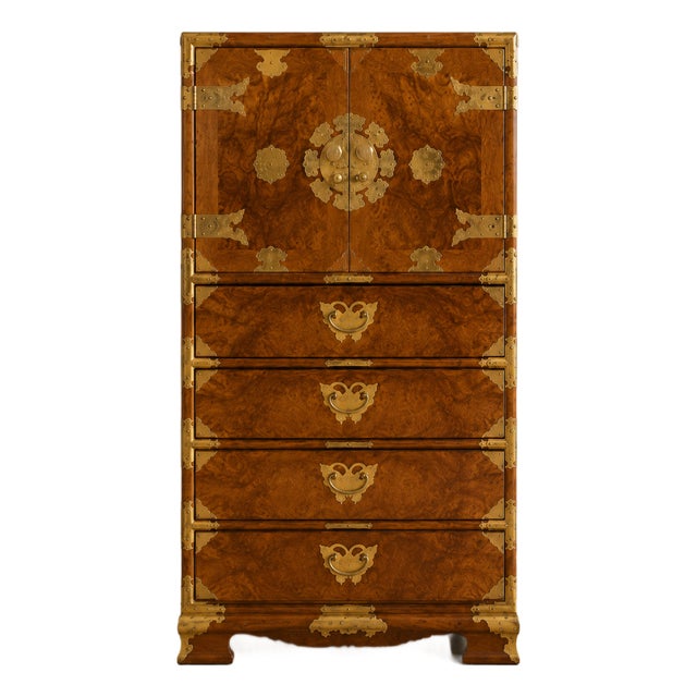 18th Century English Campaign Walnut Secretary Chest With Brass Bound Details For Sale