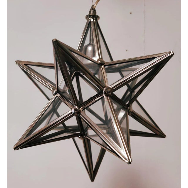 Vintage Silver Star Ceiling Lamp For Sale - Image 6 of 9