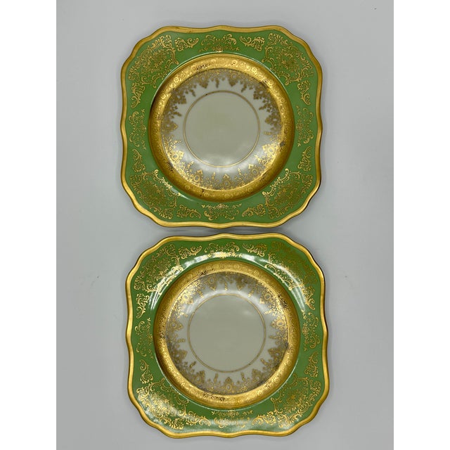 Antique Square Side Plates by H&c Selb Bavaria for Edgerton, Circa 1900 - Set of 6 For Sale - Image 9 of 11
