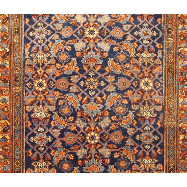 Antique Persian Hamadan Oriental Rug, in Small Size, w/ Herati Design For Sale - Image 4 of 4
