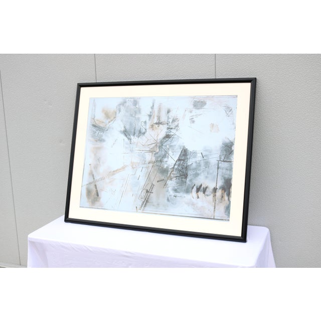 1990s Mid-Century Modern Large Scale Abstract Composition Lithograph Artwork Print For Sale - Image 5 of 16