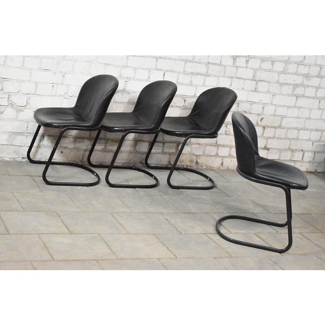 Black Dining Chairs by Gastone Rinaldi for Thema, 1970s, Set of 4 For Sale - Image 8 of 8
