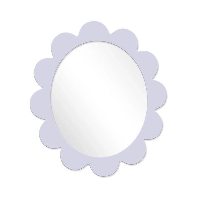 Contemporary Fleur Home Carnival Iris Oval Mirror in Spring Iris, 37x32 For Sale - Image 3 of 3