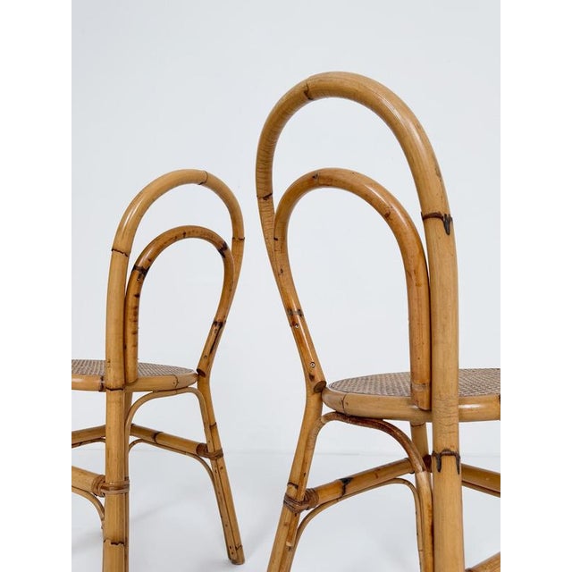 Mid-Century Italian Bent Bamboo and Vienna Cane Dining Chairs, 1960s, Set of 5 For Sale - Image 17 of 18