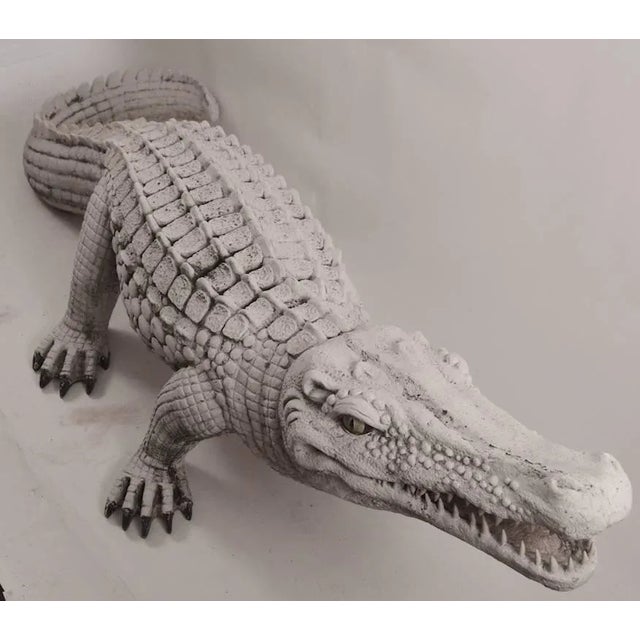 1960s Fiberglass Crocodile in White Paint Surface For Sale - Image 5 of 10