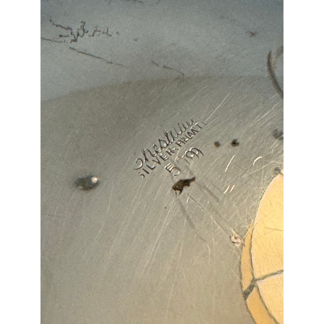 American Large Silver Plated Bowl With Small Feet For Sale - Image 3 of 4