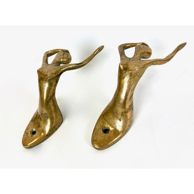 Mid-Century Modern Bronze Ballerina Wall Hook, 1970s, Set of 2 For Sale - Image 9 of 9