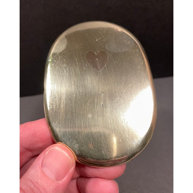 Brass Antique Brass Candle Reflector With Inlaid Copper Heart For Sale - Image 8 of 8